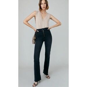 reformation peyton zip ultra high rise bootcut jeans size 28